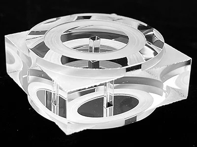 Piezas de cuarzo y vidrio mecanizadas por CNC